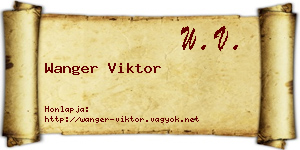 Wanger Viktor névjegykártya